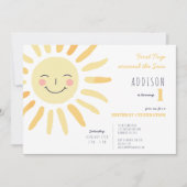 サンシャイン1歳の誕生日 招待状 (正面)