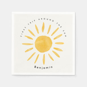 サンシャイン1誕生日の水のカラー太陽 スタンダードカクテルナプキン