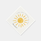 サンシャイン1誕生日の水のカラー太陽 スタンダードカクテルナプキン (角)