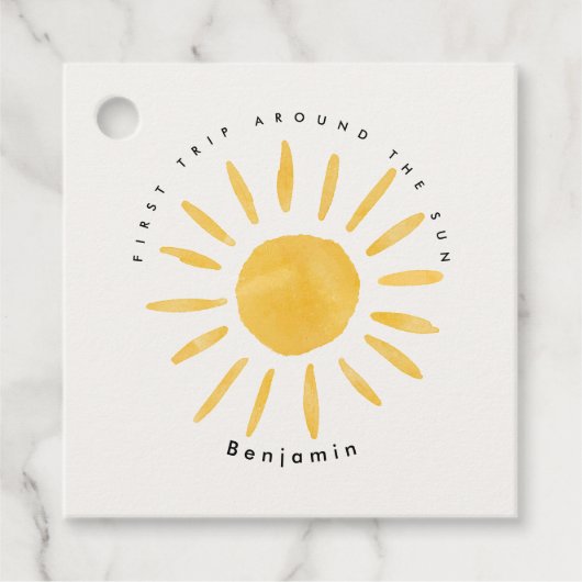 サンシャイン1誕生日の水のカラー太陽 フェイバータグ (正面)