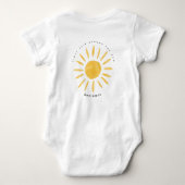 サンシャイン1誕生日の水のカラー太陽 ベビーボディスーツ (裏面)