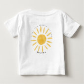 サンシャイン1誕生日の水のカラー太陽 ベビーTシャツ (裏面)