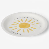 サンシャイン1誕生日の水のカラー太陽 ペーパープレート (アングル)