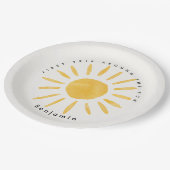 サンシャイン1誕生日の水のカラー太陽 ペーパープレート (アングル)