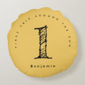 サンシャイン1誕生日の水のカラー太陽 ラウンドクッション (裏面)