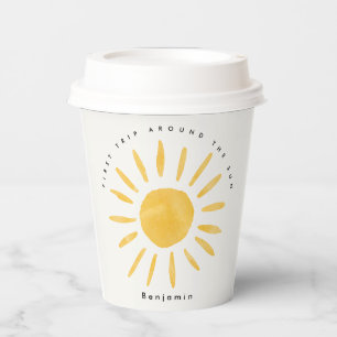 サンシャイン1誕生日の水のカラー太陽 紙コップ