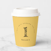 サンシャイン1誕生日の水のカラー太陽 紙コップ (裏面)