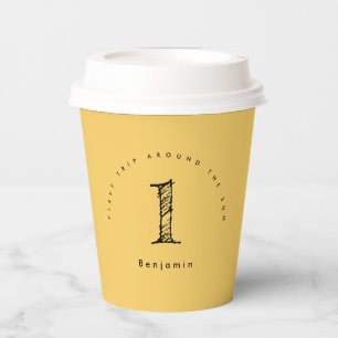 サンシャイン1誕生日の水のカラー太陽 紙コップ