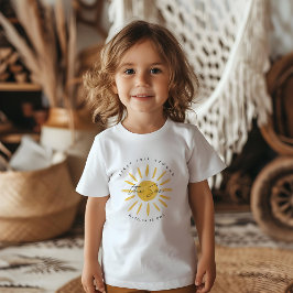 サンシャイン1誕生日ウォーターカラーサンイエロモダンー トドラーTシャツ