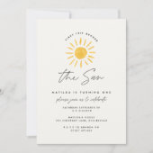 サンシャイン1誕生日ウォーターカラーサンイエロモダンー 招待状 (正面)