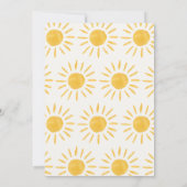 サンシャイン1誕生日ウォーターカラーサンイエロモダンー 招待状 (裏面)