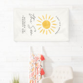 サンシャイン1誕生日ウォーターカラーサンイエロモダンー 横断幕 (インサイチュ)