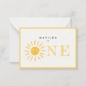 サンシャイン1誕生日サンイエローユー感謝していズ ノートカード (正面)