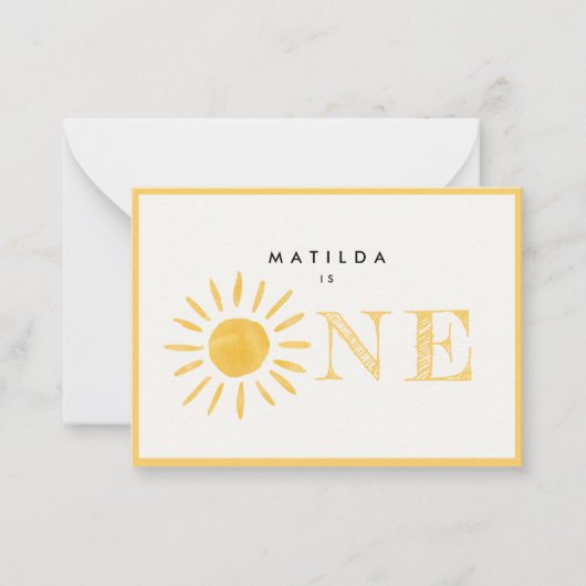 サンシャイン1誕生日サンイエローユー感謝していズ ノートカード (正面)