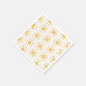 サンシャイン1stバースデーウォーターカラーサンイニシャル スタンダードカクテルナプキン (角)