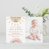 サンシャイン1st誕生日Our Little Sunshine Photo 招待状 (スタンド正面)