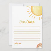 サンシャイン1th誕生日タイムカプセルカード 招待状 (正面)