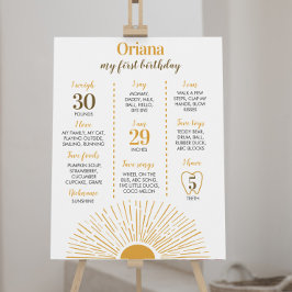 サンシャイン1th誕生日マイルストーンサイン ポスター