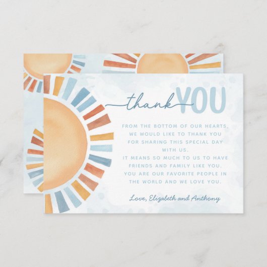 サンシャイン ありがとうカード 手紙 メモ エンクロージャーカード (正面/裏面)