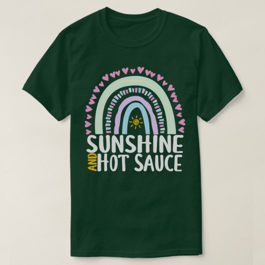 サンシャイン アンド ホットソース かわいい虹色ギフト 女性用 Tシャツ (デザイン正面)