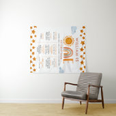 サンシャイン アンド レインボー 1歳の誕生日マイルストーン ボード タペストリー (インサイチュ(横))