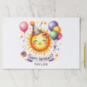 サンシャイン カスタム ネーム ハッピー バースデー ペーパー プレイスマット (インサイチュ)