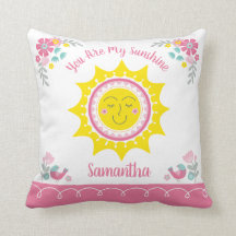 サンシャイン キュート イエロー ピンク パーソナライズ ベビー ナーセリー