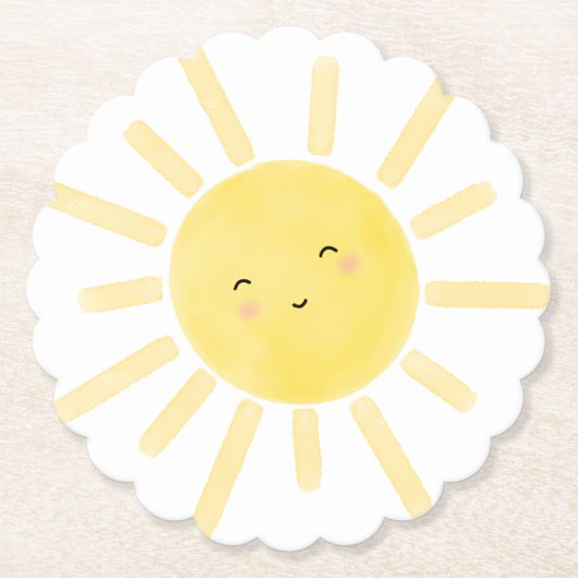 サンシャイン、サンミニマリスト誕生日パーティー ペーパーコースター (正面)