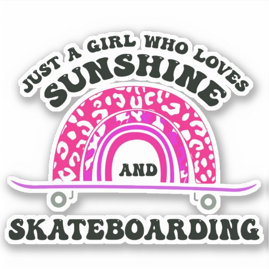 サンシャイン&スケートボード4インチキスカットビニールシール シール (正面)