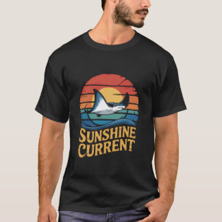サンシャイン・スティングレイ・カレント - レトロな海洋生物 Tシャツ