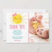 サンシャイン バースデー ガール 感謝カード 夏 招待状 (正面)