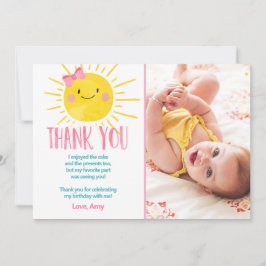 サンシャイン バースデー ガール 感謝カード 夏 招待状