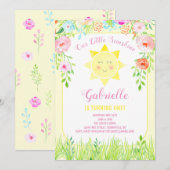 サンシャイン・パーティー招待状、我が家の小さな太陽 招待状 (正面/裏面)