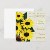 サンシャイン・ヒマワリ - 結婚式招待状 招待状 (正面/裏面)