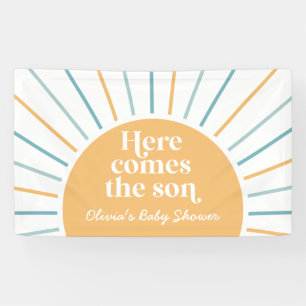 サンシャイン・ボホー・ベビーシャワー おめでとう Here Comes the Son 横断幕