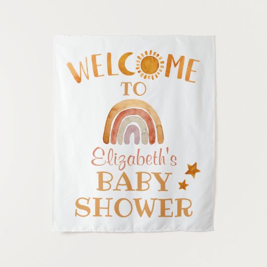 サンシャイン・ムーン・レインボー・スターズ ウェルカムサイン タペストリー (正面)