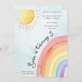 サンシャイン&レインボーガールバースデーパーティー 招待状 (正面/裏面)