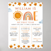 サンシャイン&レインボー1th誕生日マイルストーンボード ポスター (正面)