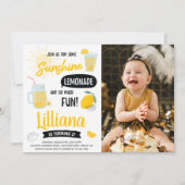 サンシャイン レモネード＆ファン 誕生日 どんな年齢でも楽しめる写真 招待状 (正面)