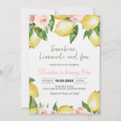 サンシャイン レモンエードと楽しいレモン誕生日 招待状 (正面)