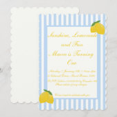 サンシャイン、レモンエード、ファン 1歳の誕生日招待状 招待状 (正面/裏面)