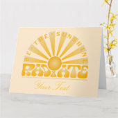 サンシャイン ヴィンテージ レトロ ゴールド + クリーム カード (黄色い花)