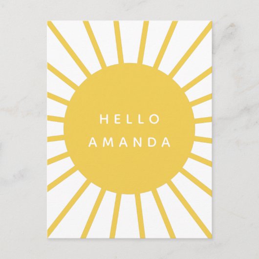 サンシャイン |名前Hello Scandi モダン Mustard Sun ポストカード (正面)