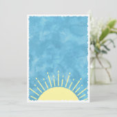 サンシャイン 水彩 ベイビー シャワー 背景 オーダーメイド 招待状 (スタンド正面)