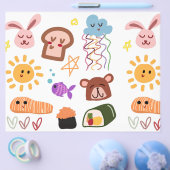 サンシャイン、雲、星、クマ、スクラップブッキングペーパー チラシ (シングル)