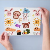 サンシャイン、雲、星、クマ、スクラップブック紙 チラシ (手)