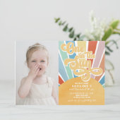 サンシャイン 1歳の誕生日 ボーホー ワン イン ザ サン 写真 招待状 (スタンド正面)