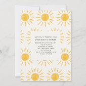 サンシャイン 1歳誕生日 水彩の太陽 マルチ写真 招待状 (裏面)