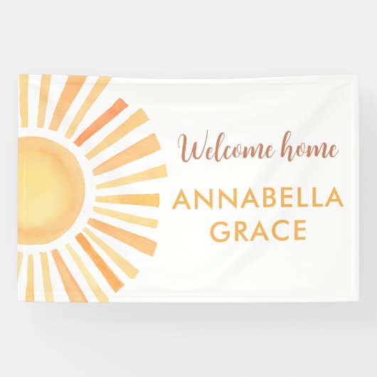 サンシャイ男女兼用ンウェルカムホームベビー 横断幕 (横)