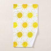 サンシャイ絵を描お洒落ンイエローサン バスタオルセット (ハンドタオル)